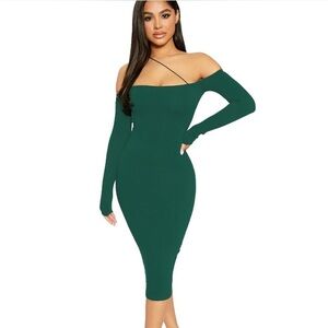 Naked Wardrobe Emerald Green Bodycon Dress